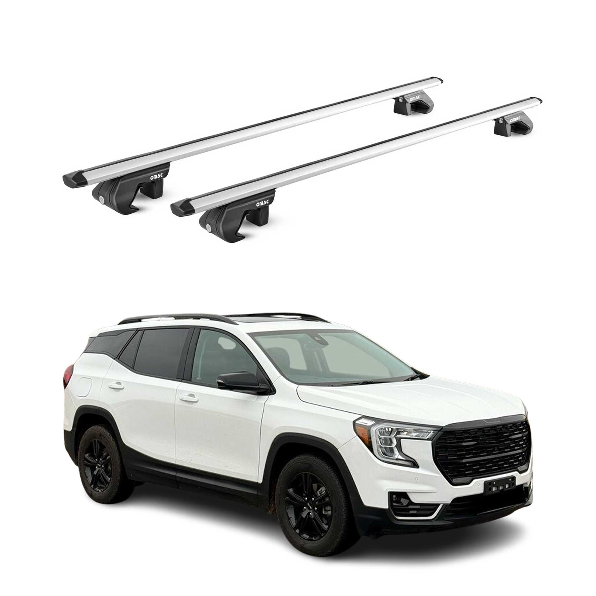 OMAC Roof Rack Cross Bars Fits GMC Terrain 2018-2024 Silver Luggage Carrier 2 Pcs