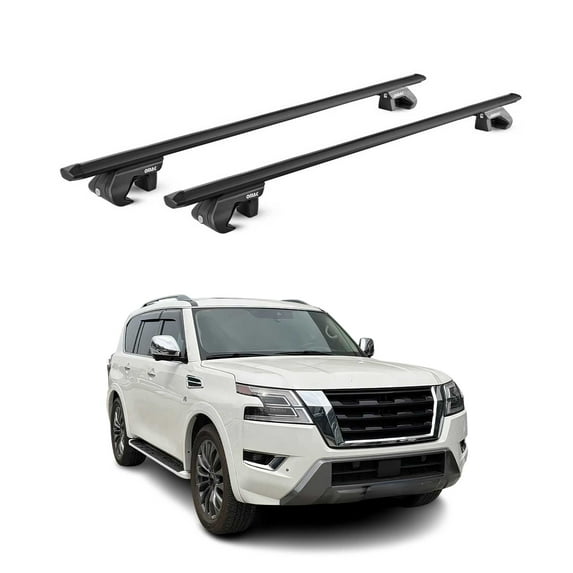 OMAC Roof Rack Cross Bars Fits Nissan Armada 2017-2024 Black Luggage Carrier 2 Pcs