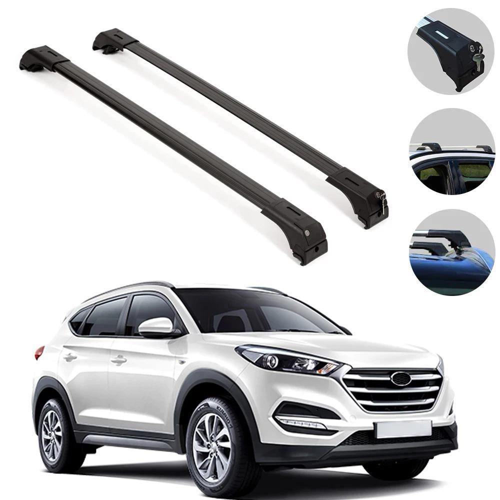 OMAC Roof Rack Cross Bars Hyundai Tucson 2016 to 2021, Black, Car