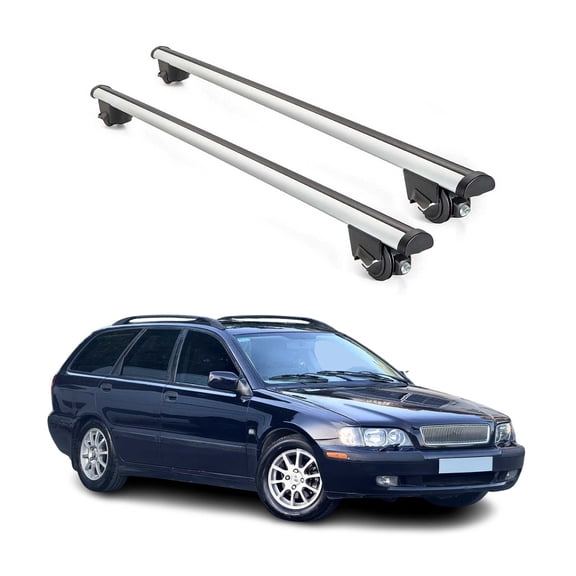 Roof Rack Cross Bars Lockable for Volvo V40 1999-2004 Gray 2Pcs