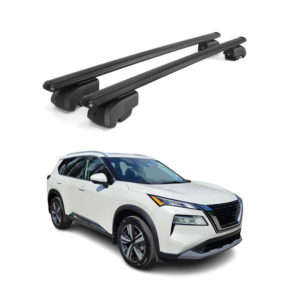 Roof Rack Cross Bars Luggage Carrier for Nissan Rogue 2021-2026 Alu Black 2x