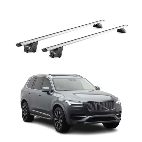 OMAC Roof Rack Cross Bars Luggage Carrier for Volvo XC90 2016-2025 Alu Silver Grey 2X