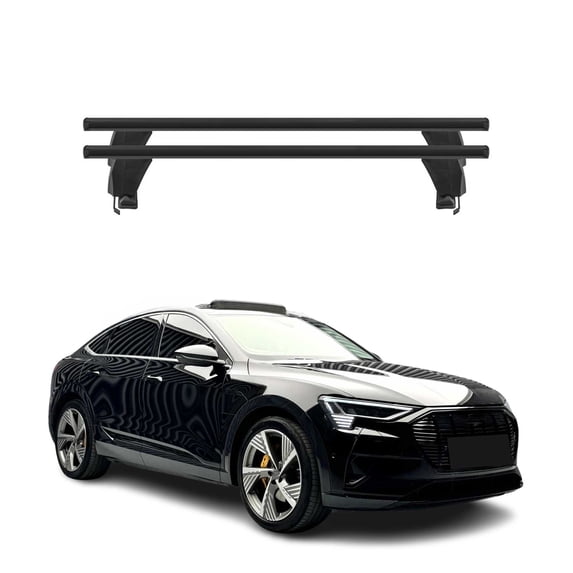 OMAC Roof Rack Cross Bars fits 2020-2024 Audi e-Tron Sportback 2Pcs Black Aluminium