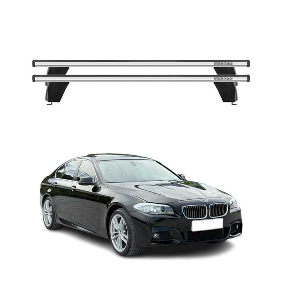 For 2011-2016 BMW 5 Series F10 Sedan Fix Point Roof Racks Cross Bars Alu Gray 2X