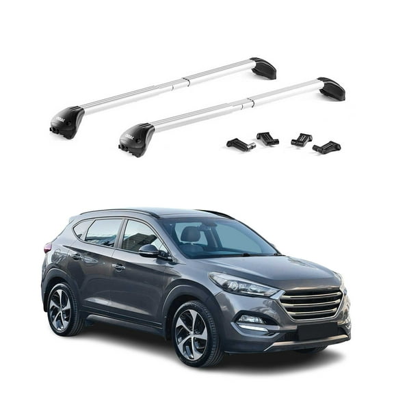 OMAC Roof Rack Cross Bars for Hyundai Tucson 2016-2021 Silver Luggage Carrier 2 Pcs