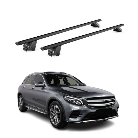 OMAC Roof Rack Cross Bars for Mercedes GLC Class X253 2016-2022 Alu Black 2 Pcs