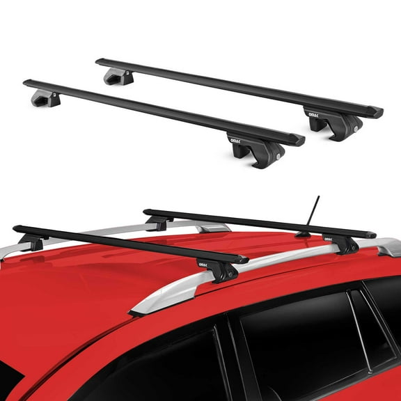 OMAC Roof Rack Luggage Carrier for Honda Accord SW 1997-2015 5Door Alu Black 2Pcs