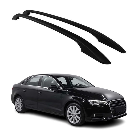 For 2015-2020 Audi A3 Hatchback Roof Rack Side Rails Aluminium Black 2 Pcs
