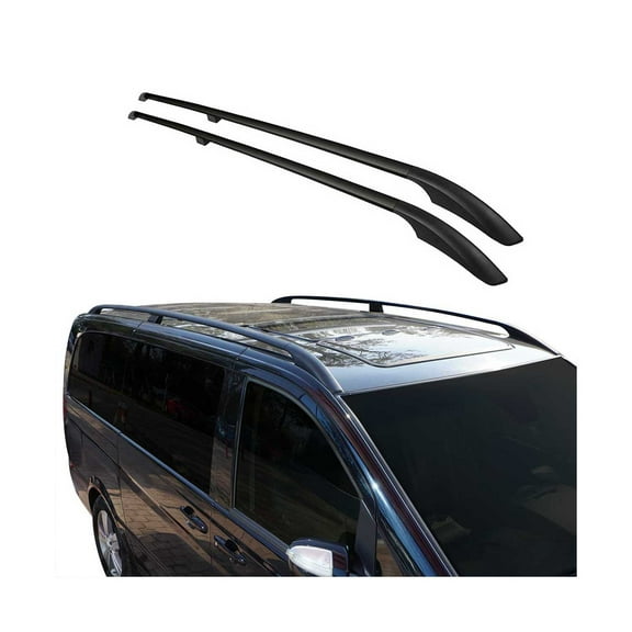 Roof Rack Side Rails for Ford Transit Connect 2010-2013 L1 Black Alu 2Pcs