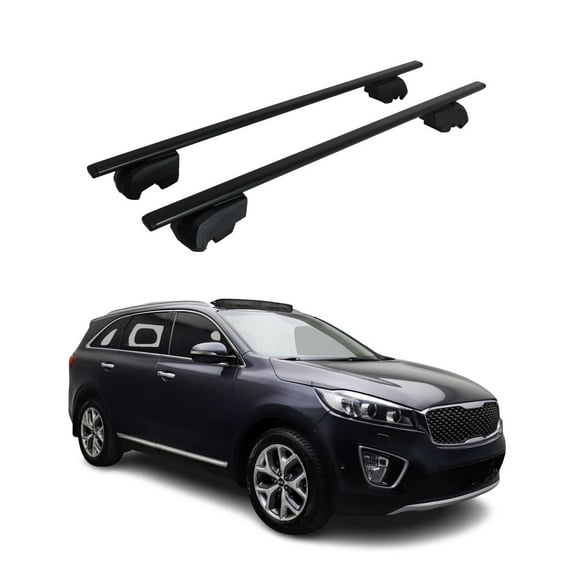Roof Racks Luggage Carrier Cross Bars Iron for Kia Sorento 2014-2018 Black 2Pcs