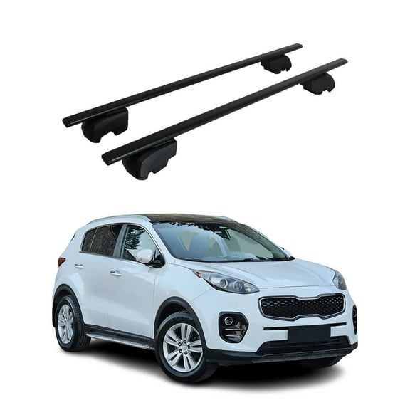 OMAC Roof Racks Luggage Carrier Cross Bars Iron for Kia Sportage 2017-2019 Black 2 Pcs Anti-Theft for Travel Kayak Canoe Surf Ski Snowboard Camping