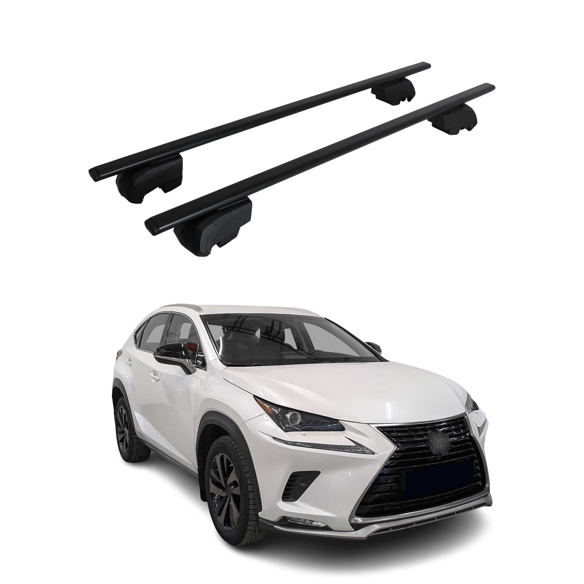 Roof Racks Luggage Carrier Cross Bars Iron for Lexus NX 2015-2021 Black 2Pcs