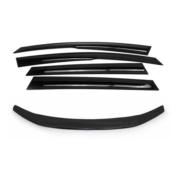 Set Bug Shield Hood Deflector & Window Visor Vent for Honda Civic 2012-15 Sedan