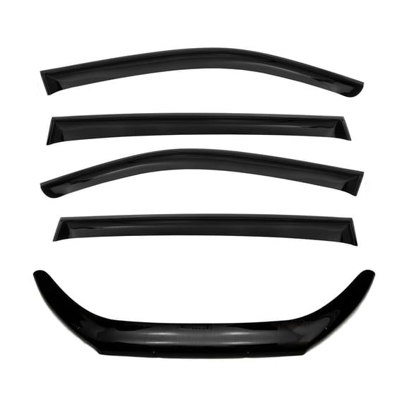 OMAC Set Bug Shield Hood Deflector & Window Visor for Hyundai Tucson 2016-2018 Smoke