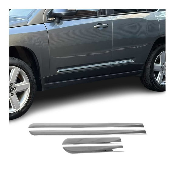 OMAC Side Door Trim Skirt Garnish for Jeep Compass 2006-2017 Stainless Steel 4Pcs