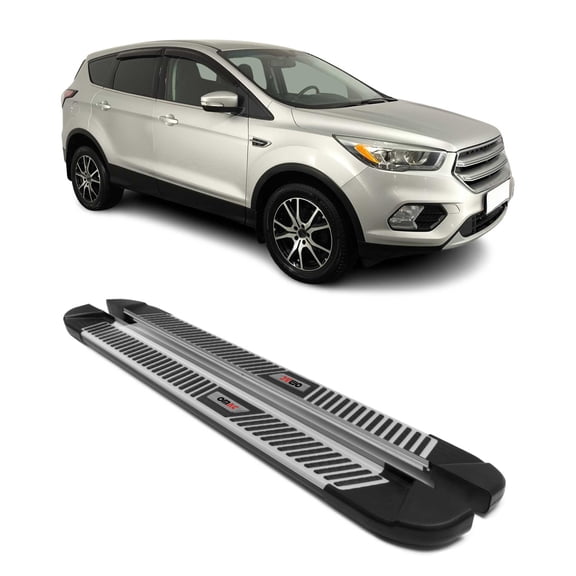 OMAC Side Step Nerf Bars Running Boards for Ford Escape 2013-2019 Black Silver 2Pcs