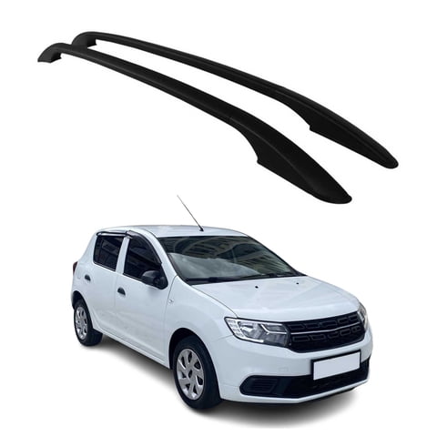Roof Rack Side Rails Aluminium for Dacia Sandero II Hatchback 2012-2017 Black 2x