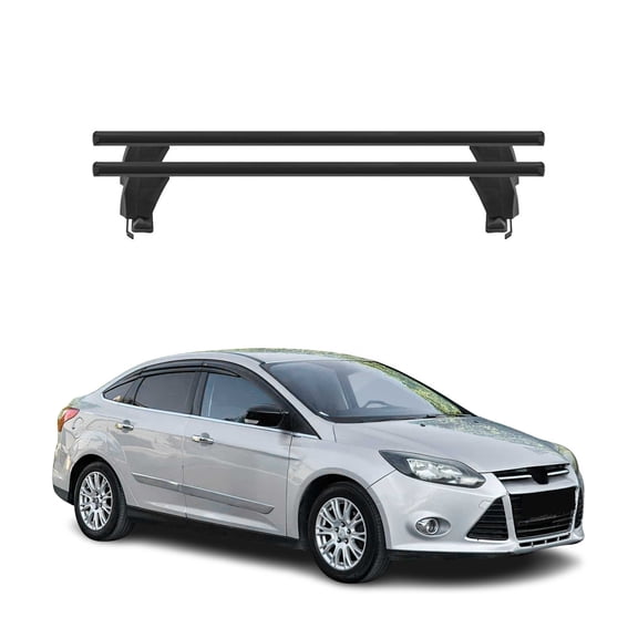 Top Roof Racks Cross Bars fits Ford Focus Hatchback 2012-2018 2Pcs Black Alu