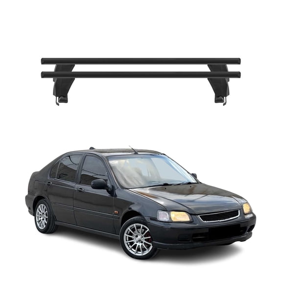 Top Roof Racks Cross Bars fits Honda Civic Hatchback 1996-2000 2Pcs Black Alu