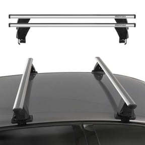 OMAC Top Roof Racks Cross Bars fits Kia Rio Hatchback 2012-2017 2 Pcs Gray Aluminium Anti-Theft for Travel Kayak Canoe Surf Ski Snowboard Camping