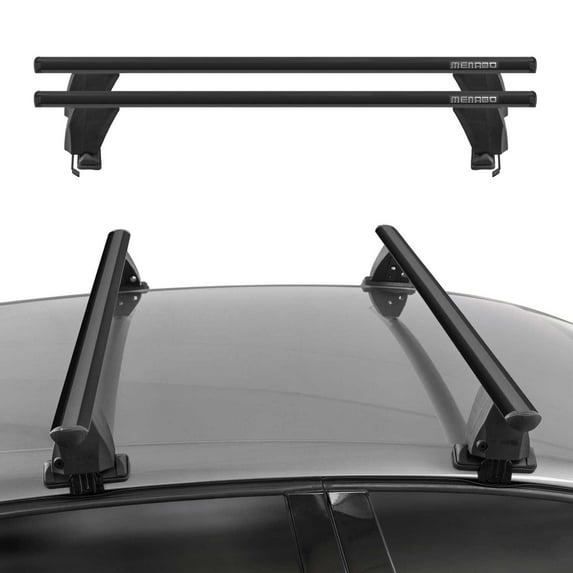 OMAC Top Roof Racks Cross Bars fits VW Tiguan R-Line 2019-2024 2 Pcs Black Aluminium Anti-Theft for Travel Kayak Canoe Surf Ski Snowboard Camping