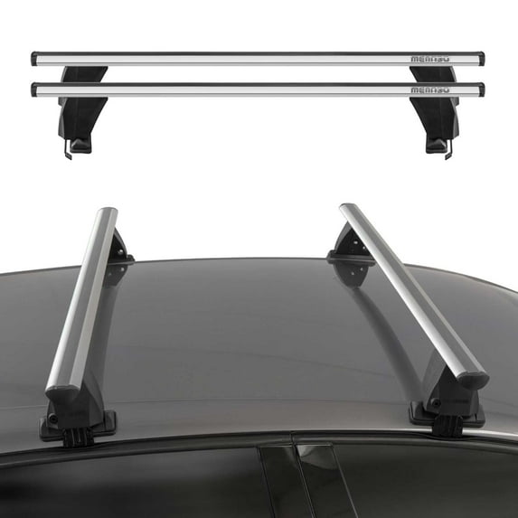 OMAC Top Roof Racks Cross Bars fits VW Tiguan R-Line 2019-2024 2 Pcs Gray Aluminium Anti-Theft for Travel Kayak Canoe Surf Ski Snowboard Camping