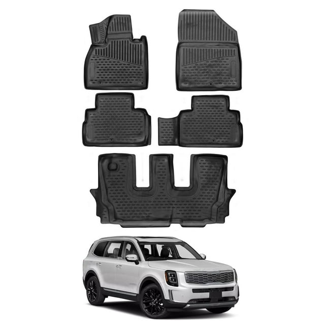 OMAC USA Floor Mats fits Kia Telluride 2020 to 2024, Front and Third