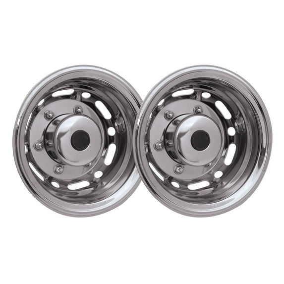 OMAC Wheel Simulator Hubcaps Rear for Ford Transit Connect Chrome Silver Steel