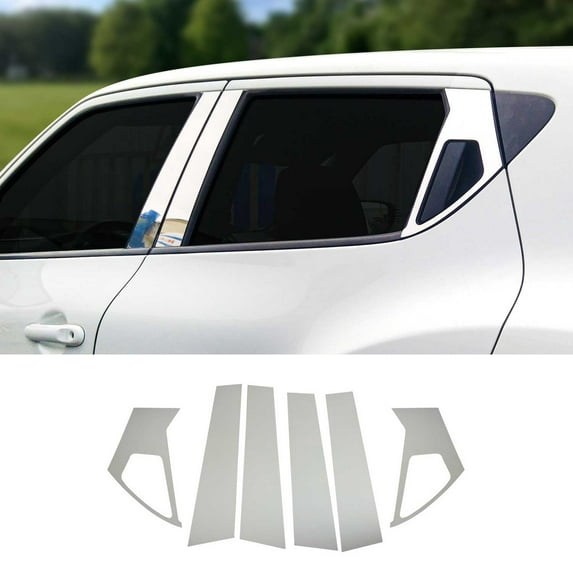 OMAC Window B Pillar Posts Door Trim Cover for Nissan Juke 2011-17 Stainless Steel 6x