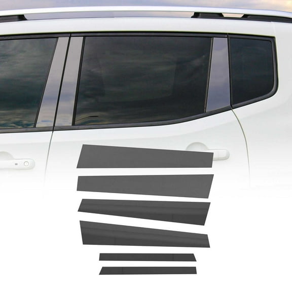 OMAC Window B Pillar Posts Trim for BMW 5 Series E60 M5 Sedan 2004-10 S.Steel Dark 6x