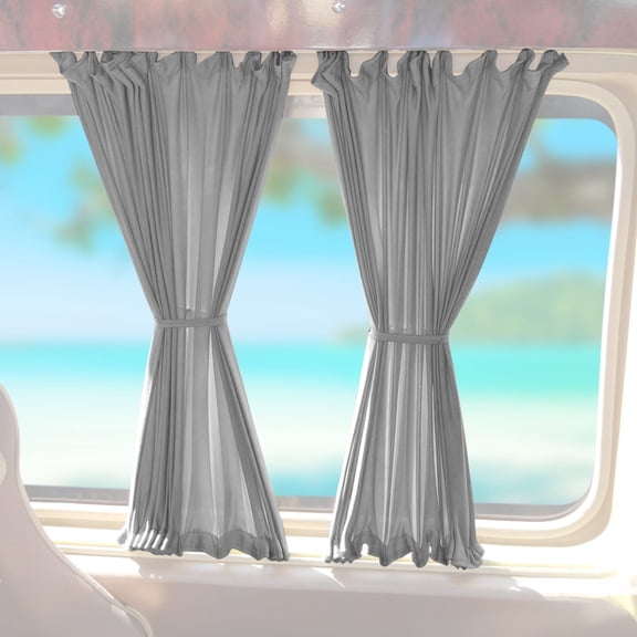 OMAC Luxurious Foldable Window Curtain for Mercedes Sprinter W906 2006-2018 MWB Double Sliding Gray