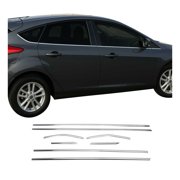 Window Molding Trim for Ford Focus Hatchback 3.gen 2012-2018 S.Steel Chrome 8Pcs