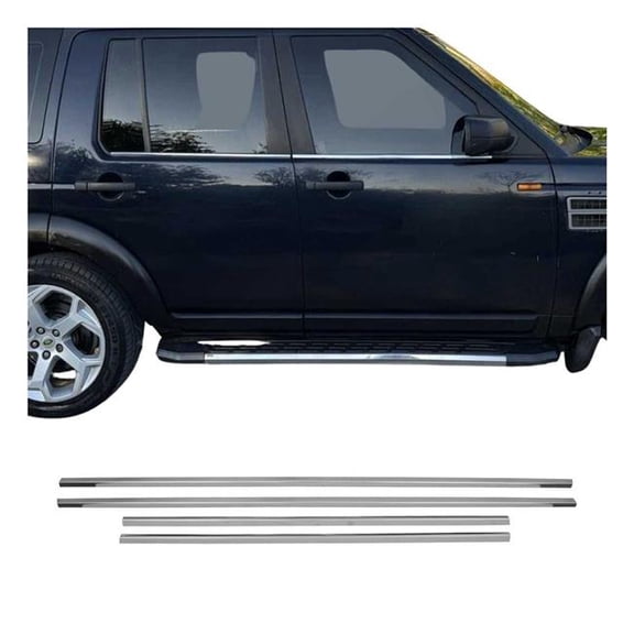 Omac USA 6004141 Stainless Steel Gloss Window Trim for 2004-2009 Land Rover Discovery, Silver - 4 Piece