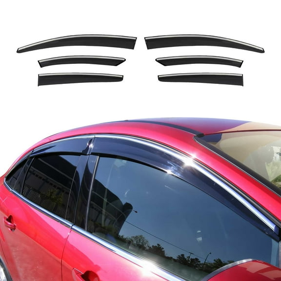 Window Visor Vent Rain Deflector for Ford Focus Hatchback 2012-2014 Smoke 6x