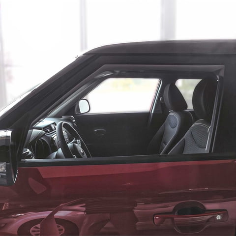 Window Visor Vent Rain Guard Deflector for Kia Soul 2014-2019 Black Smoke 2 Pcs