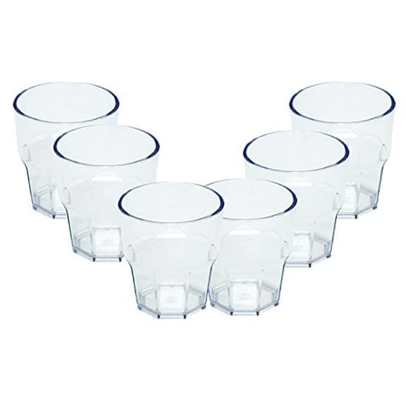 OMADA 6-Piece Clear Acrylic Tumblers: Dishwasher Safe Plastic Drinking Glasses ? 14 Ounce Outdoor Glassware and Drinkware - Childrens Drinking Glasses - Tall Plastic Tumblers - Reusable BPA Free Cups