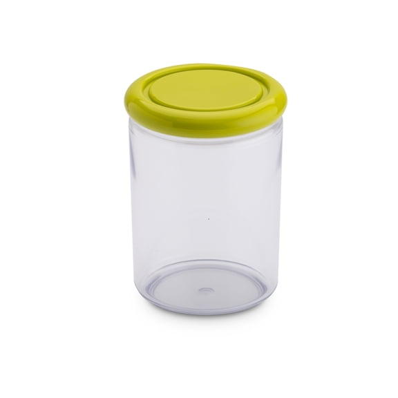 OMADA Acrylic Airtight Storage Container: Sugar Flour Container and Pasta Container - Storage Jar for Food Toiletries Office Supplies - Dishwasher Safe Containers Cylinder ? 33.8 Oz ? Apple Green Lid