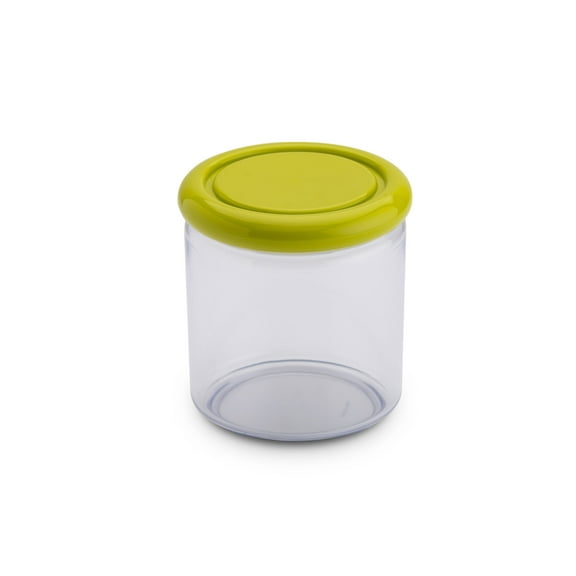 OMADA Acrylic Airtight Storage Container: Sugar Flour Container and Pasta Container - Storage Jar for Food Toiletries Office Supplies - Dishwasher Safe Storage Cylinders - 25 Oz ? Apple Green Lid
