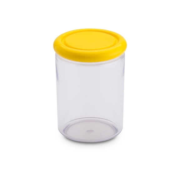 OMADA Acrylic Airtight Storage Container: Sugar Flour Container and Pasta Container - Storage Jar for Food Toiletries Office Supplies - Dishwasher Safe Storage Cylinder ? 33.8 Oz - Yellow Lid