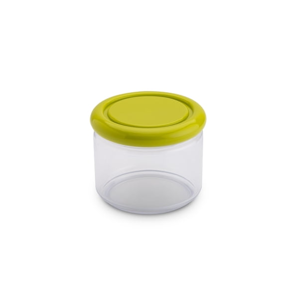 OMADA Acrylic Airtight Storage Container: Sugar Flour Container and Pasta Container - Storage Jar for Food Toiletries Office Supplies - Dishwasher Safe Storage Cylinder - 16 Oz ? Apple Green Lid