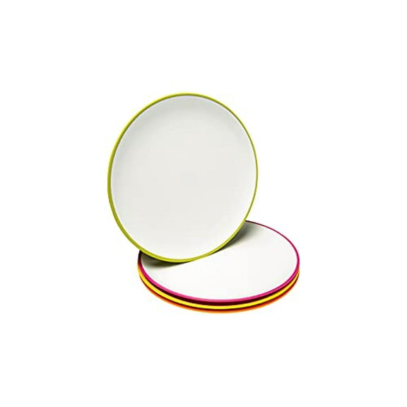 OMADA Kids Friendly Dinner Plates - Microwavable, Reusable, Eco Friendly Dishware - BPA Free Colored Plates ? Set of Four 9.5? Plates