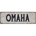 thumbnail image 1 of OMAHA Vintage Look Rustic Metal City State Sign 6 x 18 High Gloss Metal 206180041020, 1 of 1