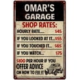 thumbnail image 1 of OMAR'S Garage Shop Rates Sign Man Cave Décor 8 x 12 Matte Finish Metal 108120010343, 1 of 1