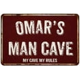 thumbnail image 1 of OMAR'S Man Cave Red Grunge Sign 16 x 24 Matte Finish Metal Sign 116240003098, 1 of 1