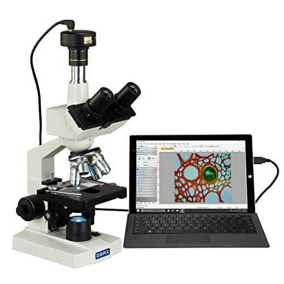 OMAX 40X-2000X Digital Lab Trinocular Compound LED Microscope with 5MP Digital Camera and Double Layer Mechanical Stage