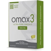 Omax3 Omega 3 Ultra Pure Fish Oil Supplements - 60 Softgels