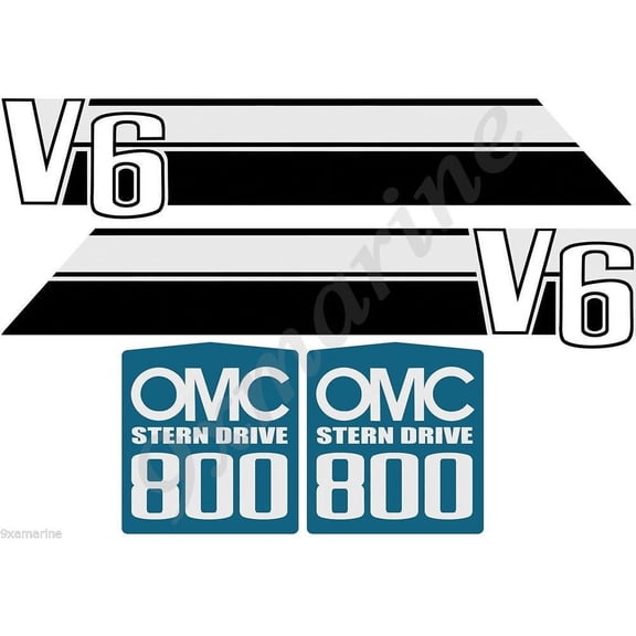 OMC 800 Stringer Stern Drive Sticker Set