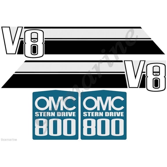 OMC 800 Stringer V8 Stern Drive Sticker Set