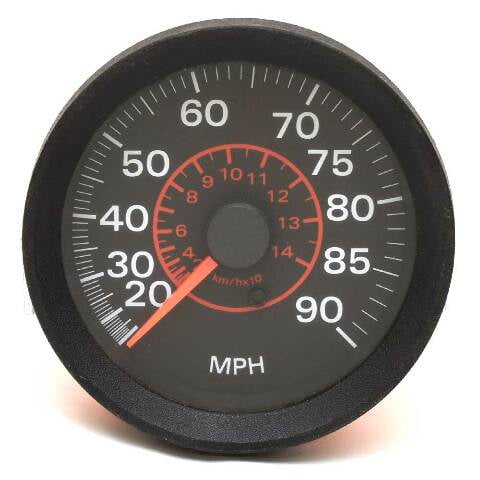 OMC Boat Speedometer Gauge 174820 | 3 1/4 Inch Black