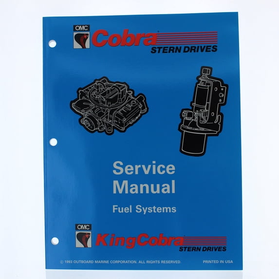 OMC King & Cobra OEM Factory Fuel System Service Manual 1994 0500596 3.0L 4.3L +
